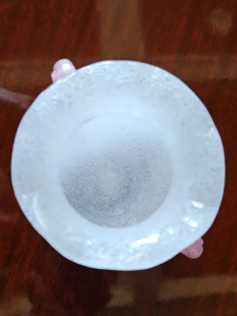 Rare 1940s Škrdlovice Czech Art Glass Pink Scroll Oxblood Vase Emanuel Beránek